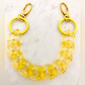 Acrylic Translucent Yellow Chain Link Bag Strap or Charm/Keychain